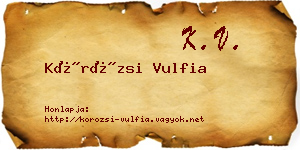 Körözsi Vulfia névjegykártya